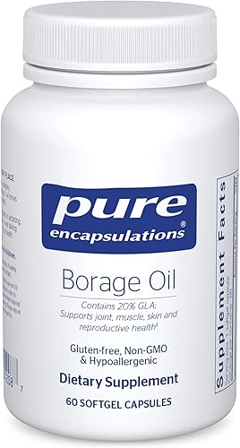 Pure Encapsulations Borage Oil  Hypoallergenic Dietary Supplement  60 Softgel Capsules