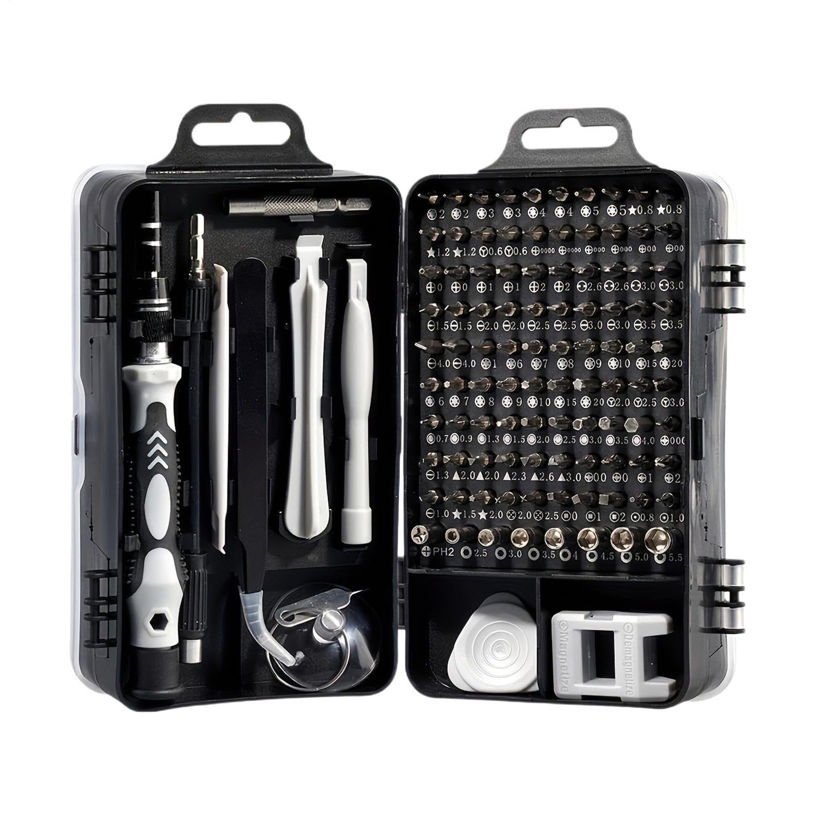 Kit tournevis magnétiques 115 en 1 complet pour lunettes et électronique