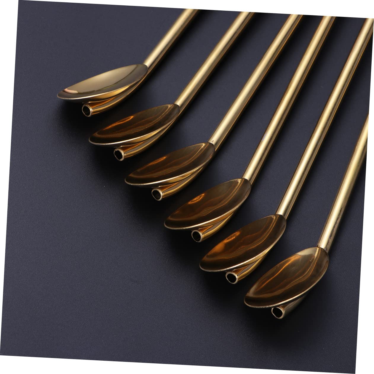 FUNOMOCYA 4pcs Drinking Straws Spoon Leaf Tea Infuser Spoon Mixing Spoon Drink Straw Filter Spoon Straw Honey Stirring Spoon Coffee Straws Coffee Strainer Straws Stir Spoon Silver re-usable