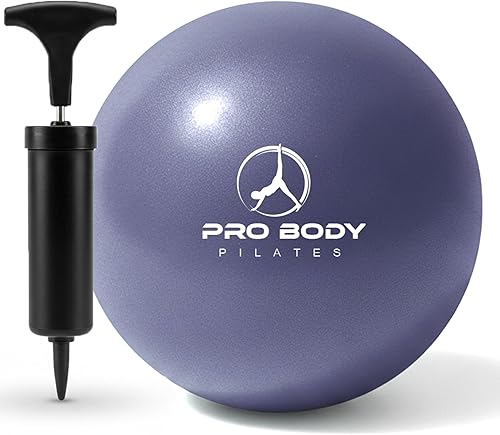 ProBody Pilates Pelota pequeña de ejercicio con bomba, bola de barra de 9 pulgadas, mini pelota de yoga suave, pelota de entrenamiento para