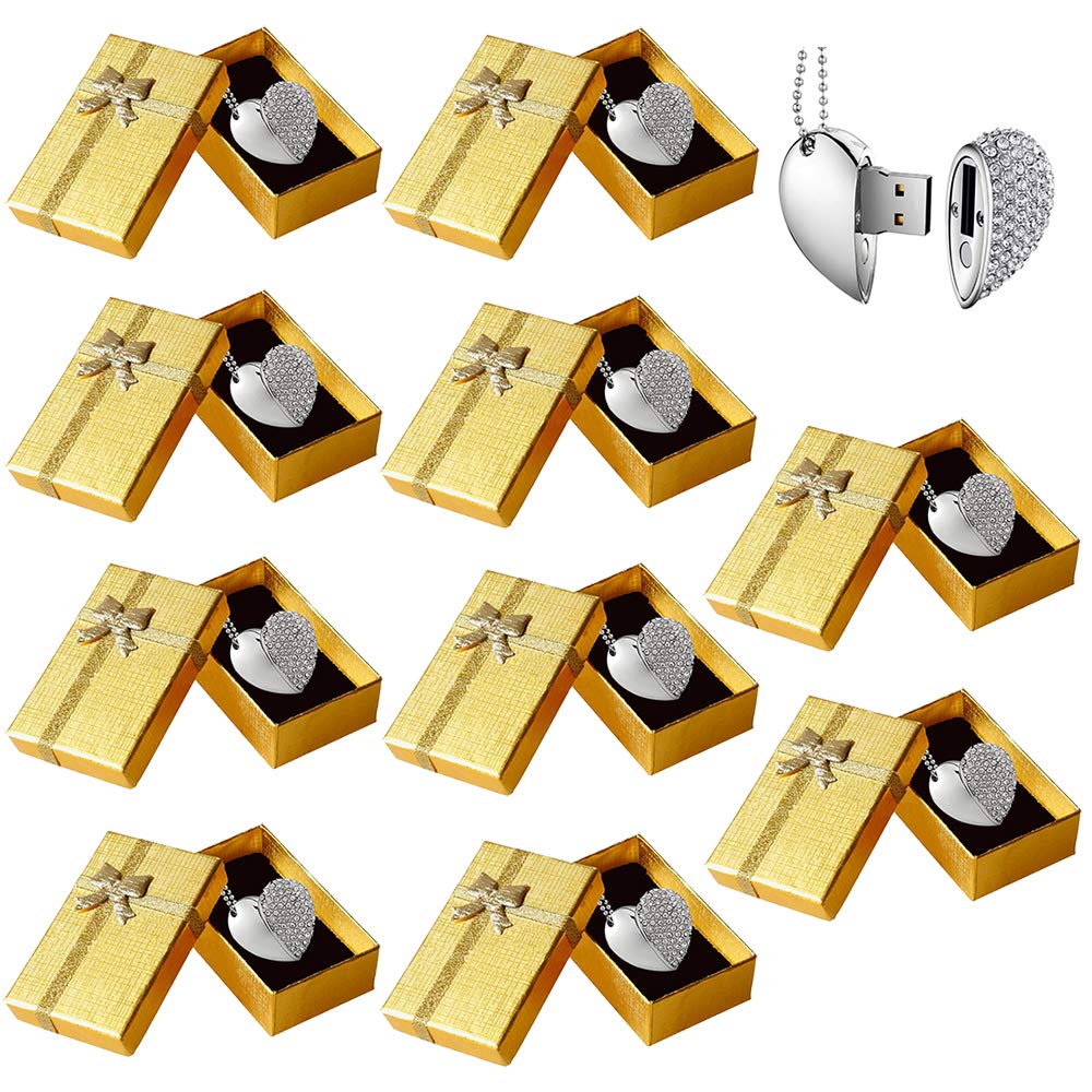 USB 32GB 3.0 Pendrive Corazon Pack de 10 Memoria Flash USB 3.0 32GB con Cajas de Regalo Pendrive Boda para Fotografos