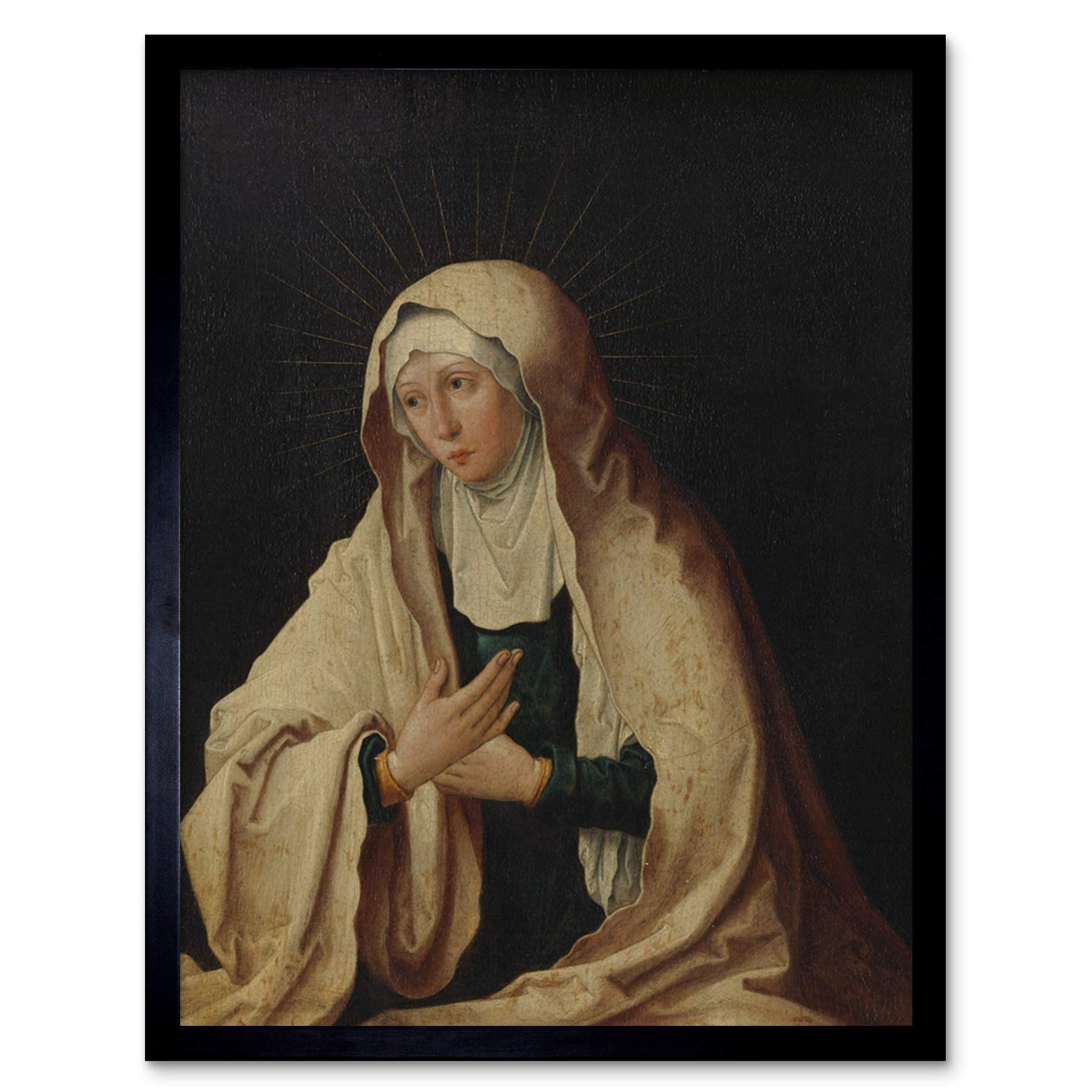 Artery8 Van Leyden Virgin Mary Painting Art Print Framed Poster Wall Decor 12x16 inch