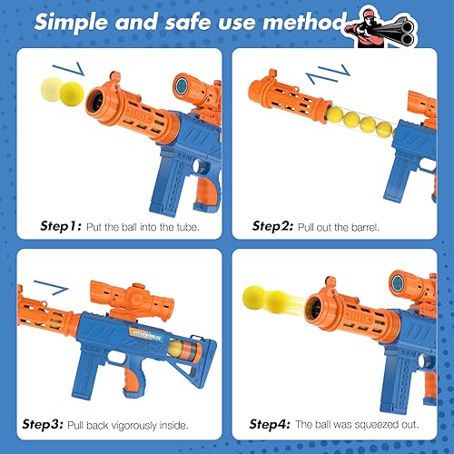 Miniatura 3 de KKONES Juego de arco y flecha para niños, juguete de disparo 2 en 1, juego de tiro con luz LED con arco y pistola de aire, bolas de espuma, flechas