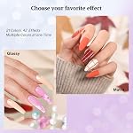 Phoenixy 24 PCS Gel Nail Polish Kit, 21 Couleurs U V Gel Nail Polish Set avec base Glossy Matte Top Coat Printemps Noir Gris Rouge Nail Kit Cadeaux pour les femmes