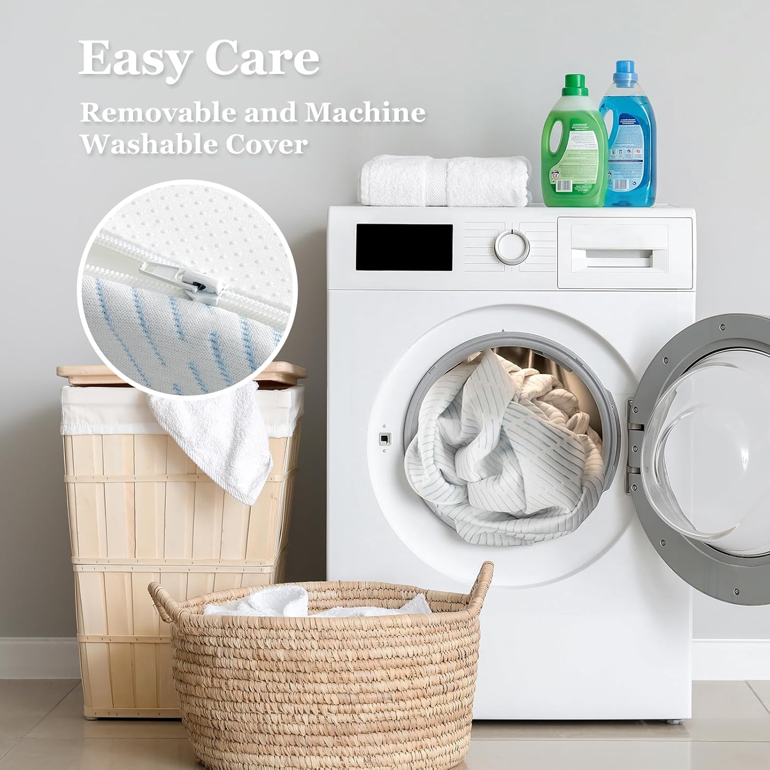 BedStory Extra Firm Mattress Topper King Size 3 Inch, Pain-Relieving Memory Foam Bed Topper, Cooling High-Density Mattress Pad, Skin-Friendly, Non-Slip Cover