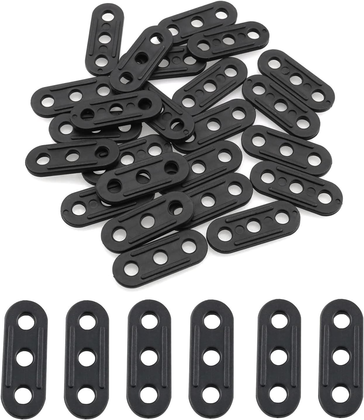 Amazon.com: SING F LTD 30PCS 3 Holes Rope Tensioner Cord Adjuster ...