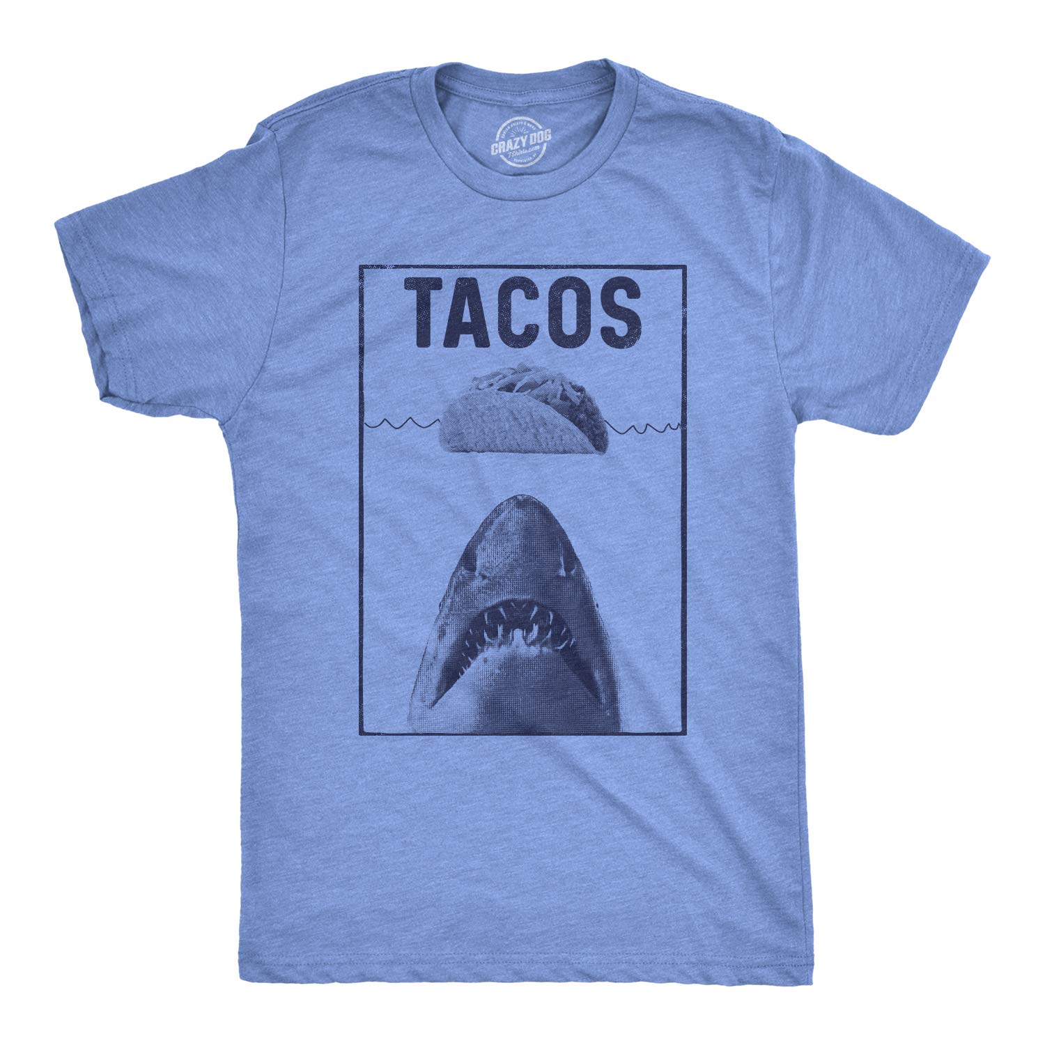 Crazy Dog T-ShirtsMens Tacos Shark Tshirt Funny Jaws Tee for Guys