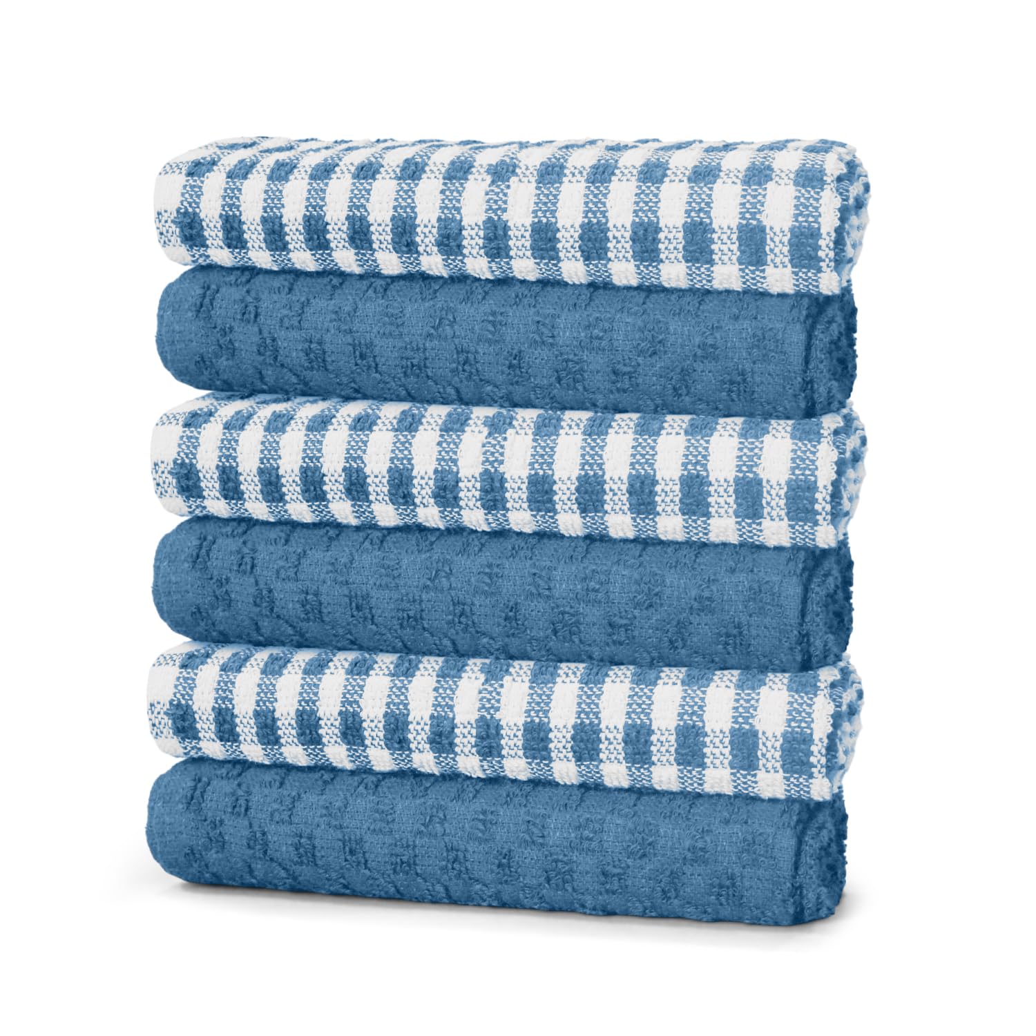 ZZZMRH 100% Cotton pack of 6 Blue tea towels, Soft Kitchen cloth for cleaning and drying dishes, High absorbent Cotton dish Cloths for washing up Kitchen hand towels โ image 1