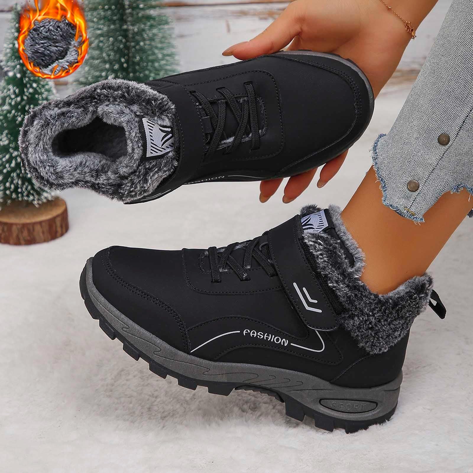 Apres Ski Femme Bottes De Neige Hiver Chaussure Raquette Bottine Botte Chaud Bottines Imperméable Snow Boots Raquettes À Adulte Chaude Fourrées Après-Ski Chaussures Randonnée D'hiver Grand Froid
