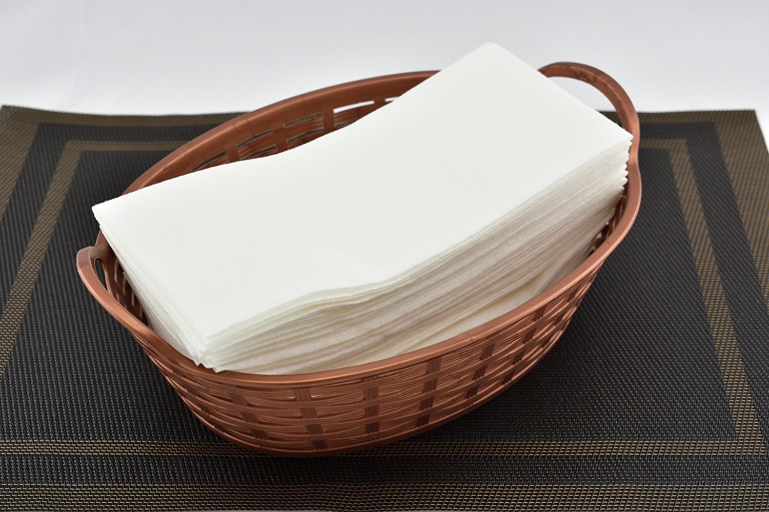 gmark linen-feel toalla de invitados – Toallas de invitados desechables papel mano servilletas de tela, color blanco (200 unidades) gm1059
