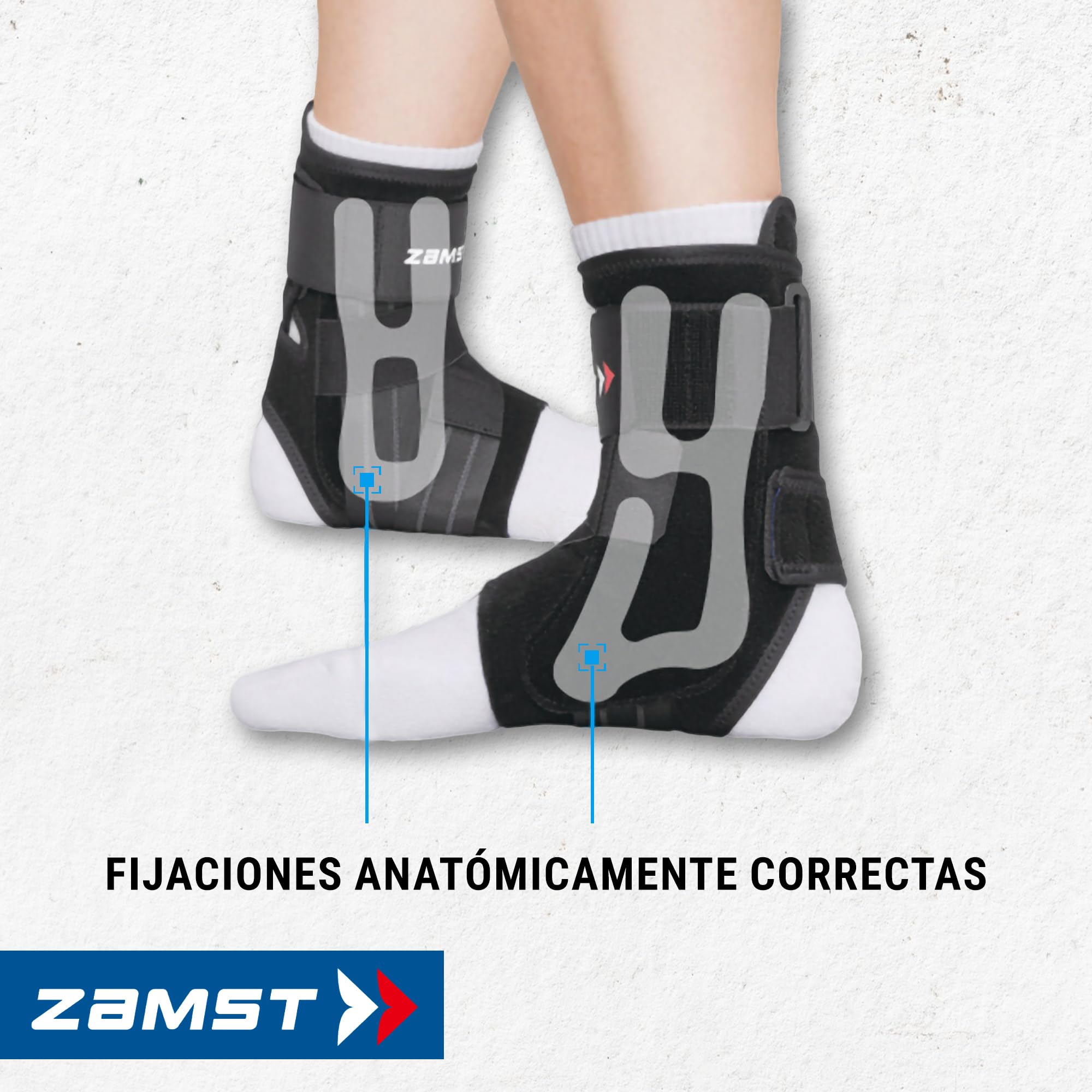 Zamst A1 Tobillera Deportiva - Soporte de Tobillo Deportivo Transpirable para Hombres y Mujeres con Correas Ajustables de Tres Vías para Esguince de Tobillo Lateral Moderado - Derecha, XL