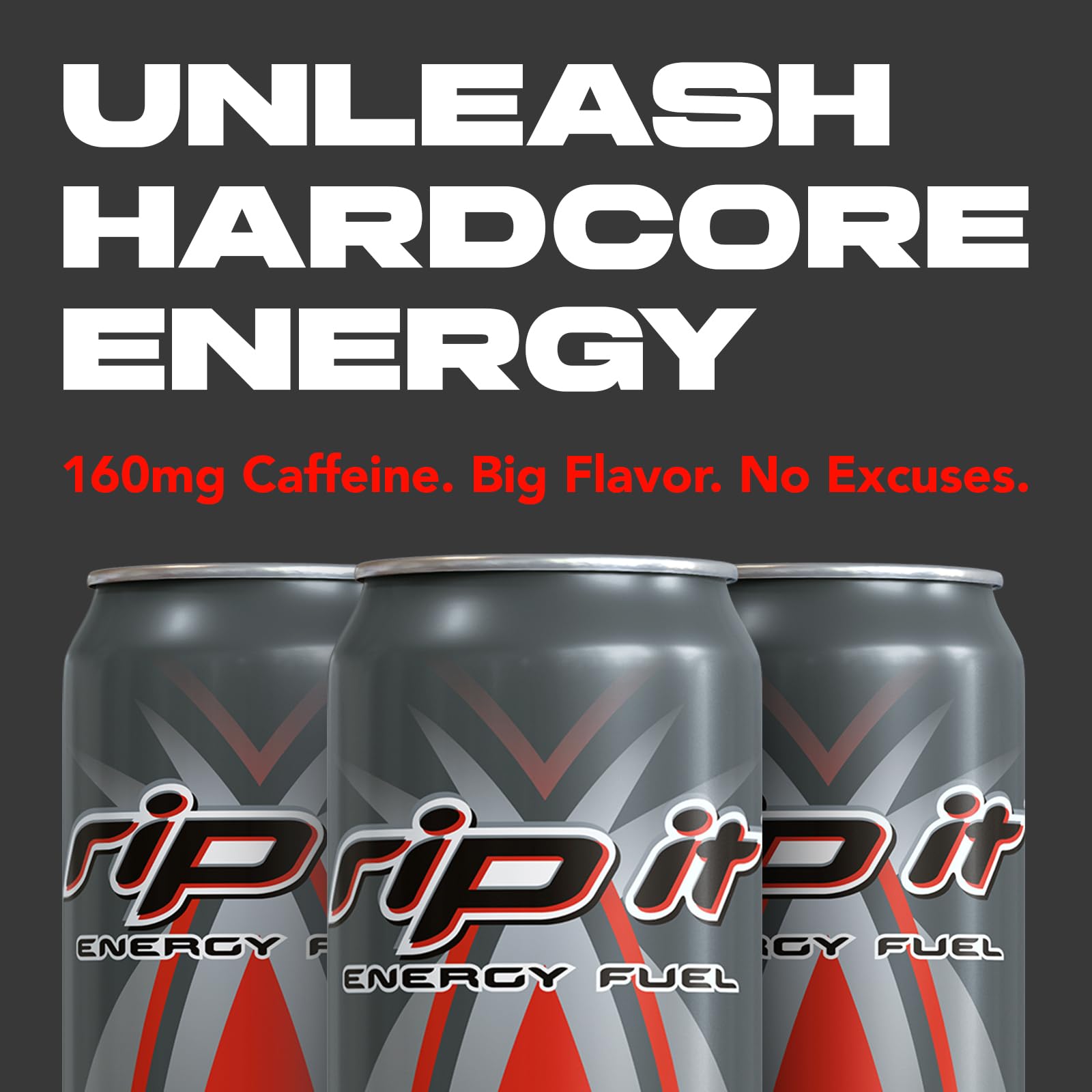 Rip-It Energy Drink | Power | Sharp Citrus Flavor | 12-Pack (16oz Cans) | 160mg Caffeine | Smooth Finish | Ignite Focus | Hardcore Energy That Rips!