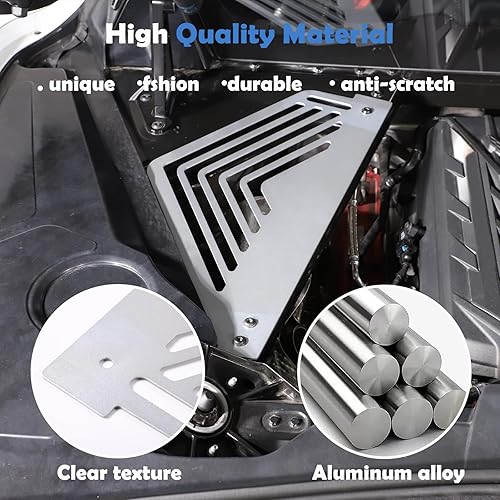 Miniatura 4 de Cubierta de panel de bahía de motor compatible con Chevrolet Corvette C8 2020-2023, cubiertas de motor traseras de aleación de aluminio, protectores