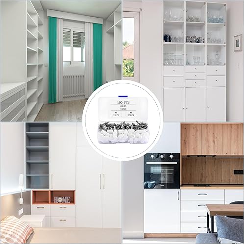 Miniatura 4 de 100 pasadores de estante, clavijas de tornillos para soporte de estante con funda antideslizante, pasadores de soporte de tablilla, tornillos