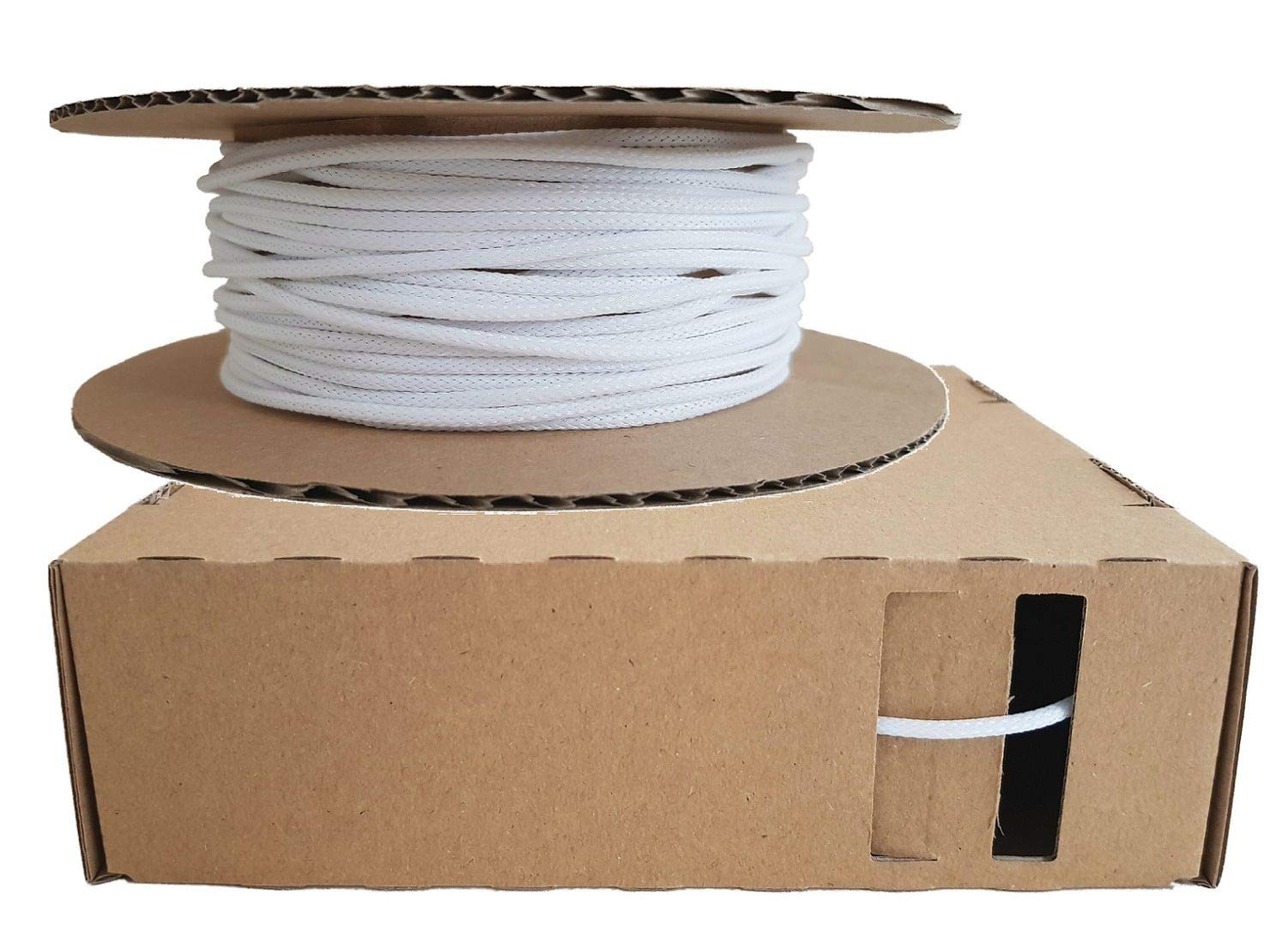Netproshop Geflechtschlauch 5-12 Mm, 10 M Weiß – In Praktischer Spenderbox