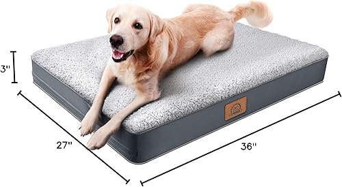 Miniatura 7 de Sunheir Cama ortopédica para perros grandes y perros extragrandes, cama impermeable XL con funda extraíble lavable y parte inferior antideslizante,