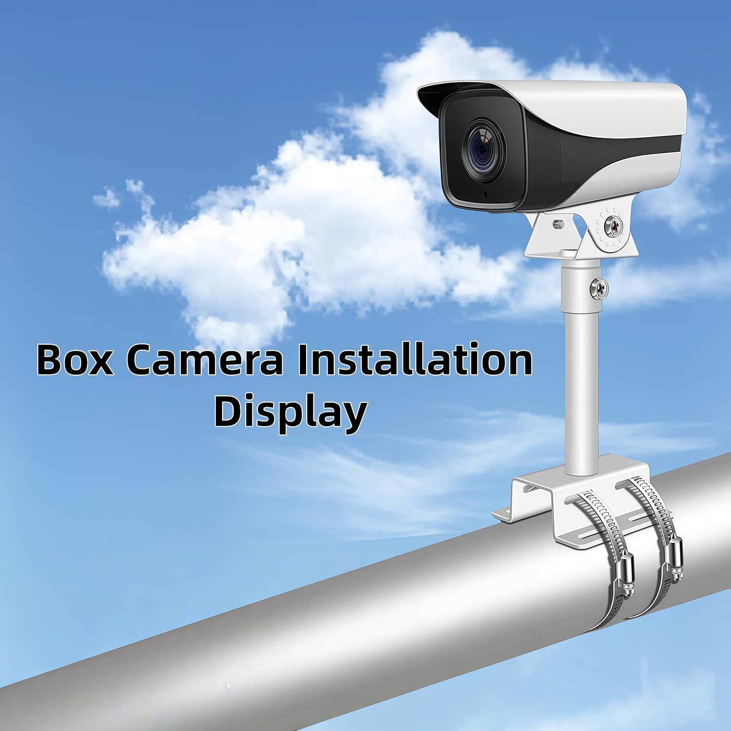 Universal CCTV Security Camera Wall/Pole Mount Bracket,Adjustable Indoor Outdoor Mount with Clamps, Compatible with Dome/IP/PTZ Cameras, Eufy, Ring (Mount Bracket with Adapter Plate)