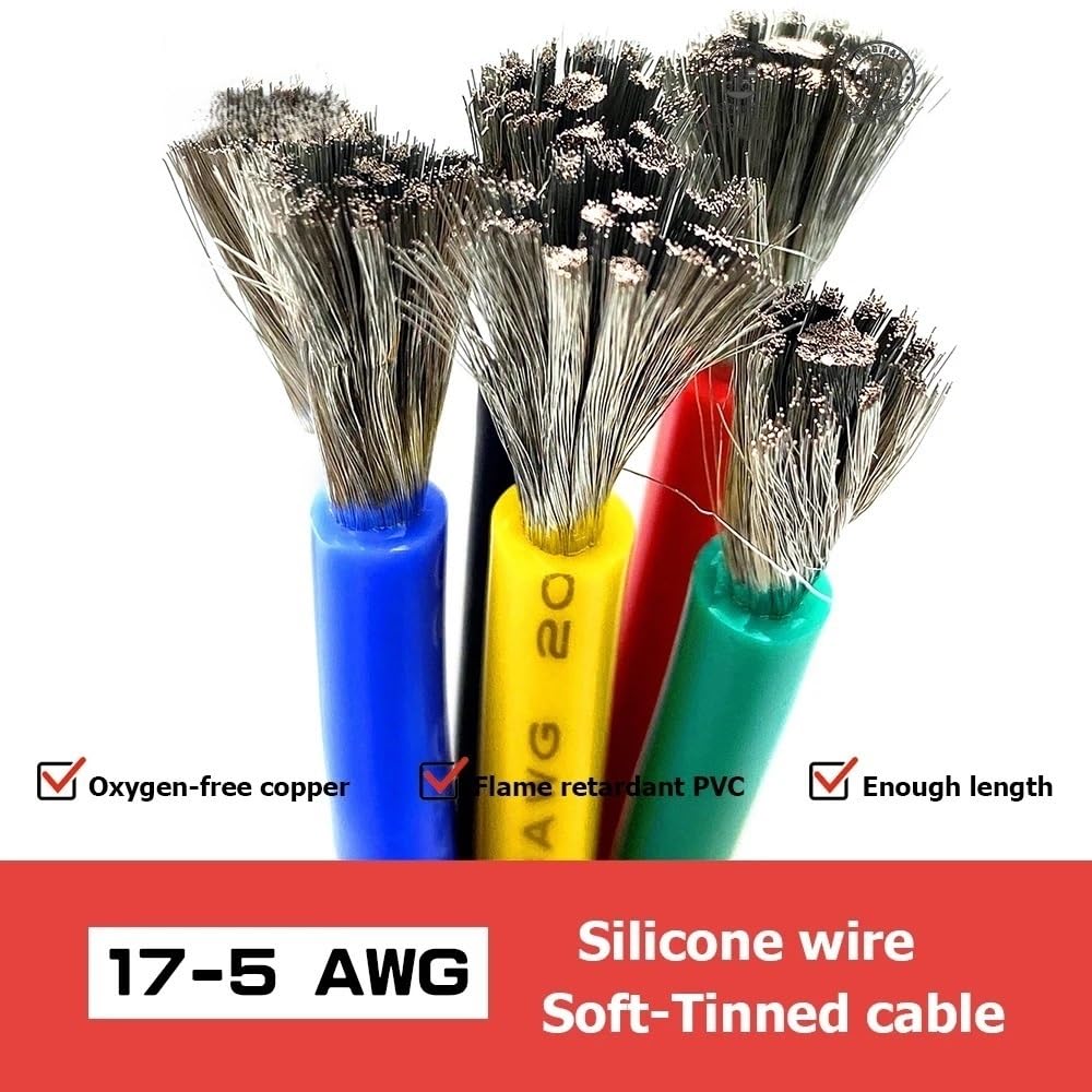 Câble électrique d'alimentation en Fil de Silicone très Souple, Disponible en Plusieurs Couleurs : Bleu, Vert, Jaune, Blanc, calibres 15, 13, 11, 9, 17, 15, 13, 11 et 9 AWG.(White,40m,9 AWG)