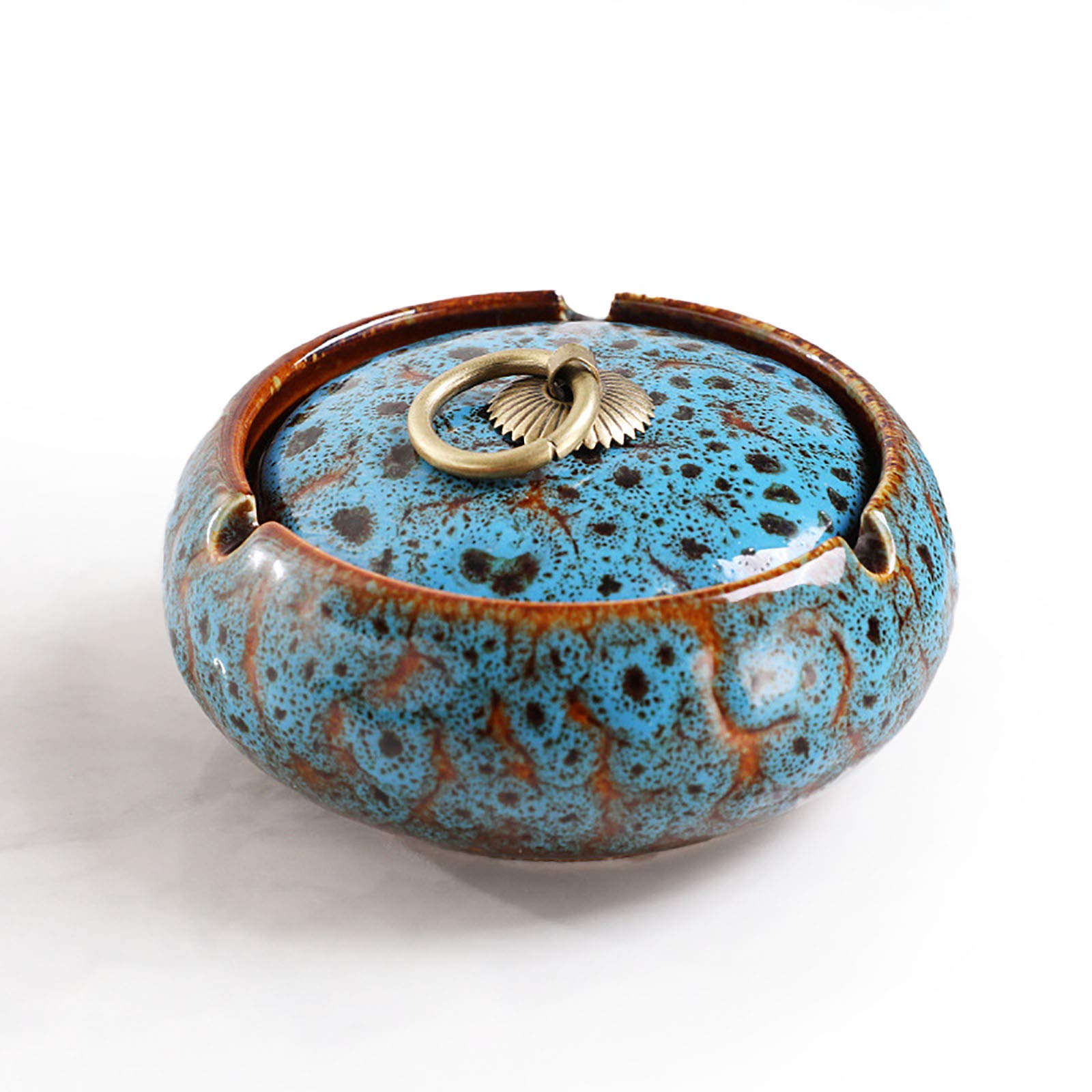 Amazon.co.jp: 1個 おしゃれ 灰皿 陶器 ふた付き 洗いやすい タバコ