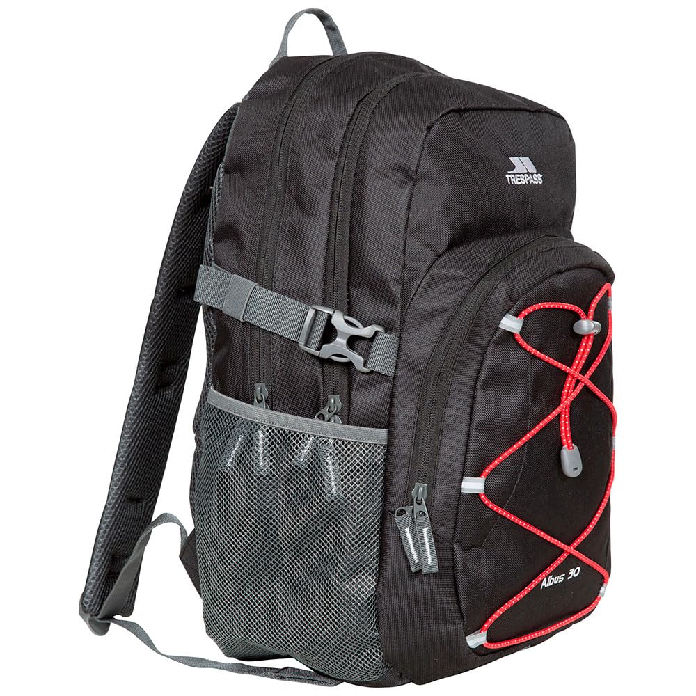 Trespass Mens Backpack Albus - Perfect Rucksack for School Hiking Camping or Work, 30 Litre with Padded Straps, Multi Function With Internal Pockets