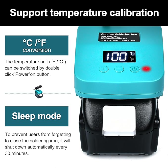 Estación de Soldadura Portátil 18V con Pantalla LCD y Carga miniatura 6