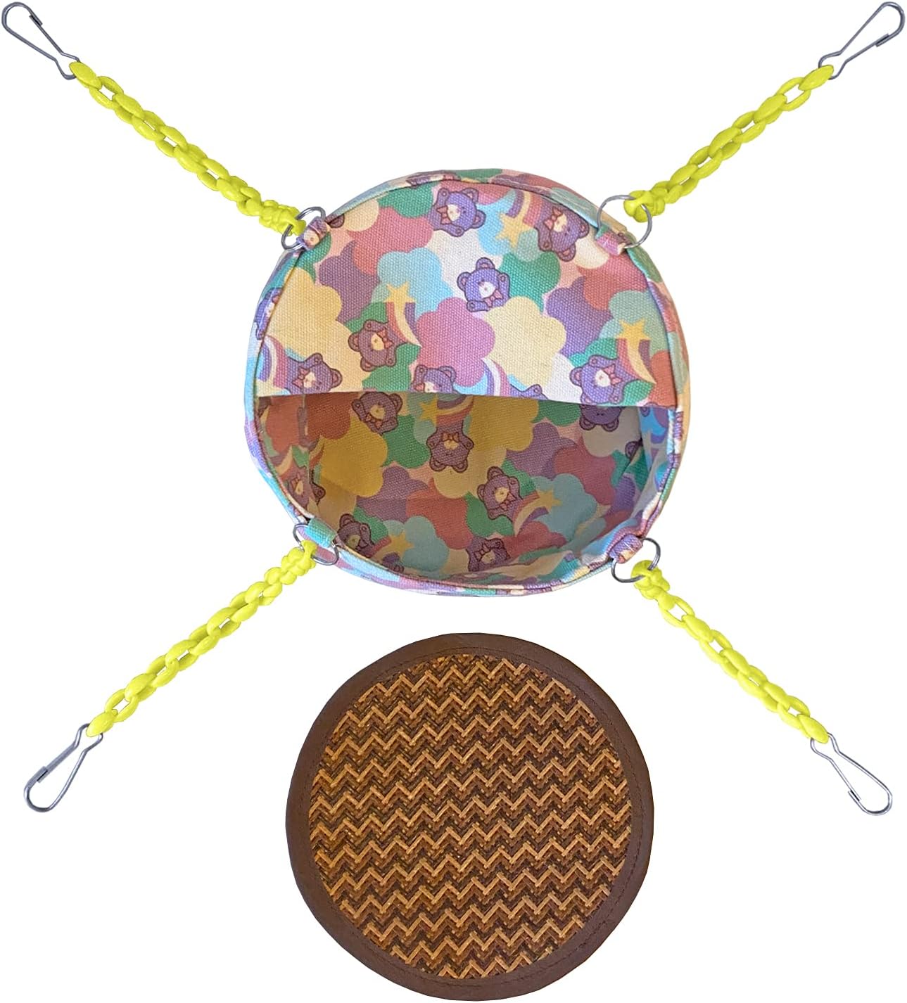 Small Pet Cage Hammock, Sugar Glider Bed Hammock Set Rat Bed Guinea Pig Cage Accessories Bedding Cozy Ferret Tunnel Cave Small Animals Bed for Chinchilla Parrot Hamster