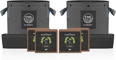AC Infinity Instant Potting Mix Kit, Buffered Coco Coir Bricks, 2-Plant Set