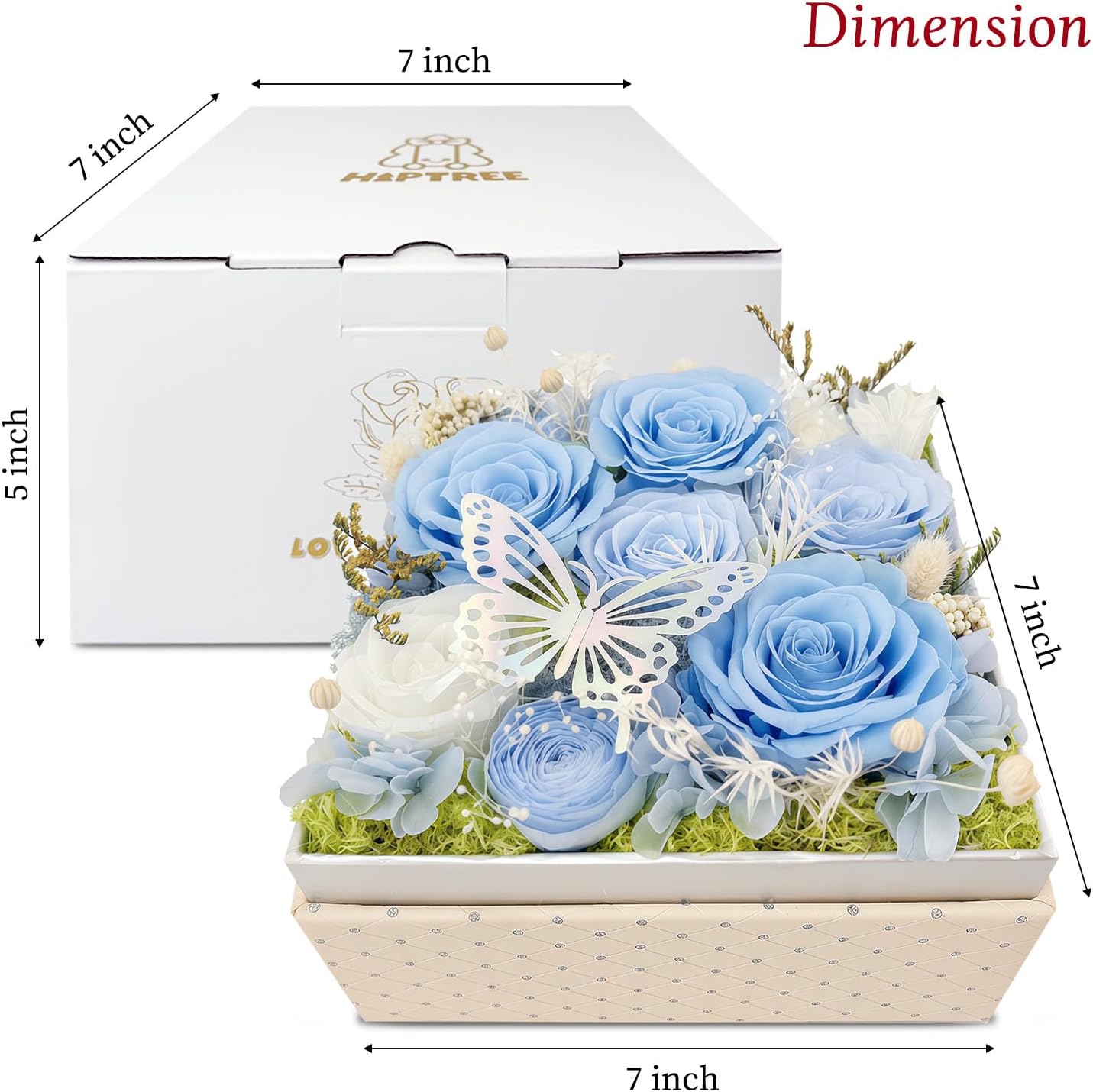 Preserved Blue Rose with Laser-Forever Real Eternal Austin Rose Gifts for Women, Valentine’s Day Mother’s Day Easter Birthday Christmas Wedding Anniversary for Mom Wife Girlfriend - Image 2