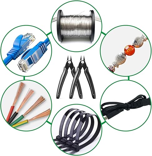 Miniatura 4 de BOENFU Cortadores de alambre con cremallera, cortadores de alambre micro empotrados, 1 pieza de 5 pulgadas, cortadores de alambre de precisión para