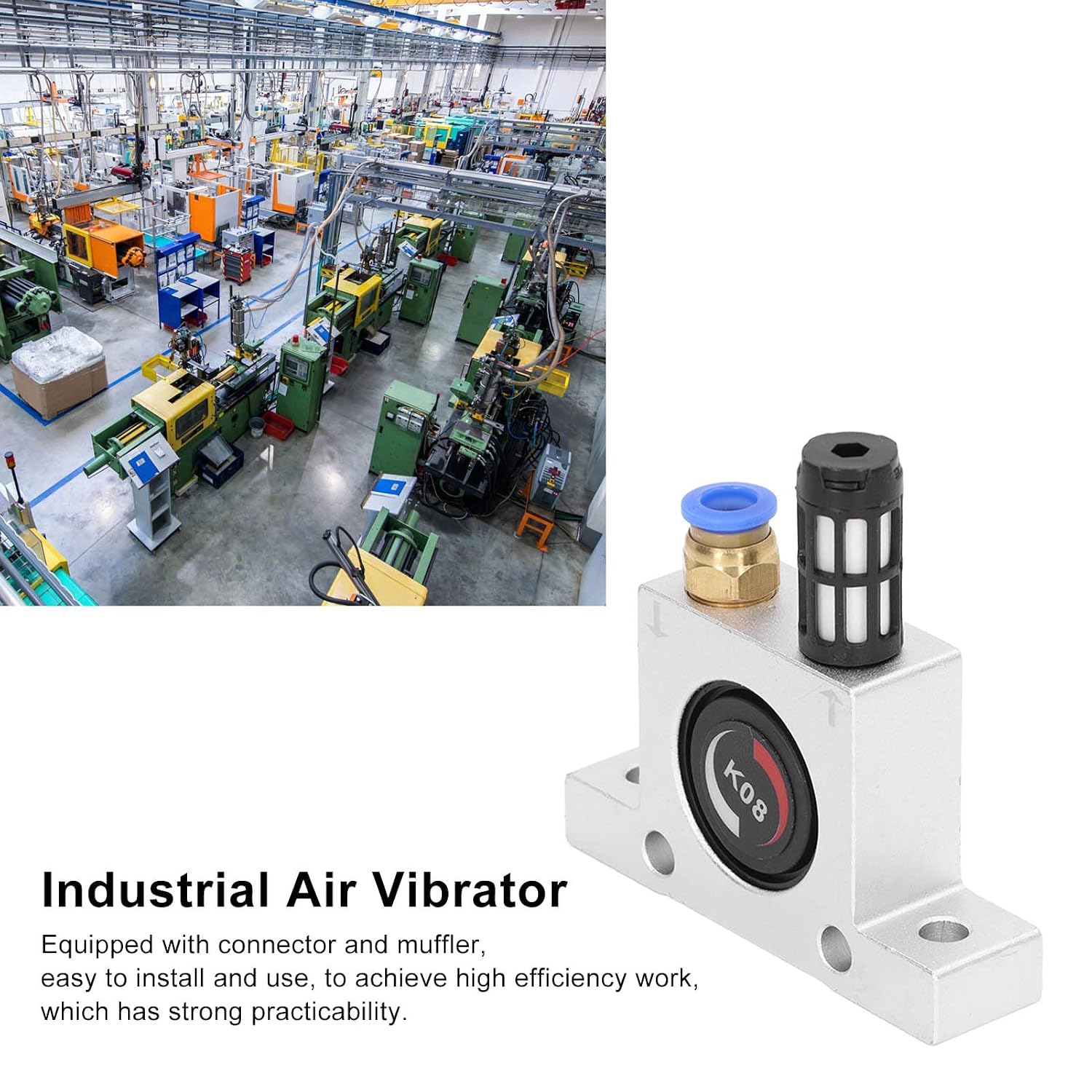 Pneumatic Vibrator, Industrial Vibrator Professional Air Vibrators Pneumatic Vibrator Power Concrete Vibrator with Muffler