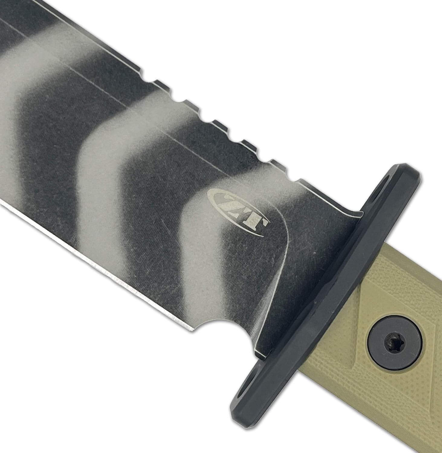 OD Green G-10 Fixed Blade Knife with 6" Tiger Stripe Camo 3V Blade by Zero Tolerance