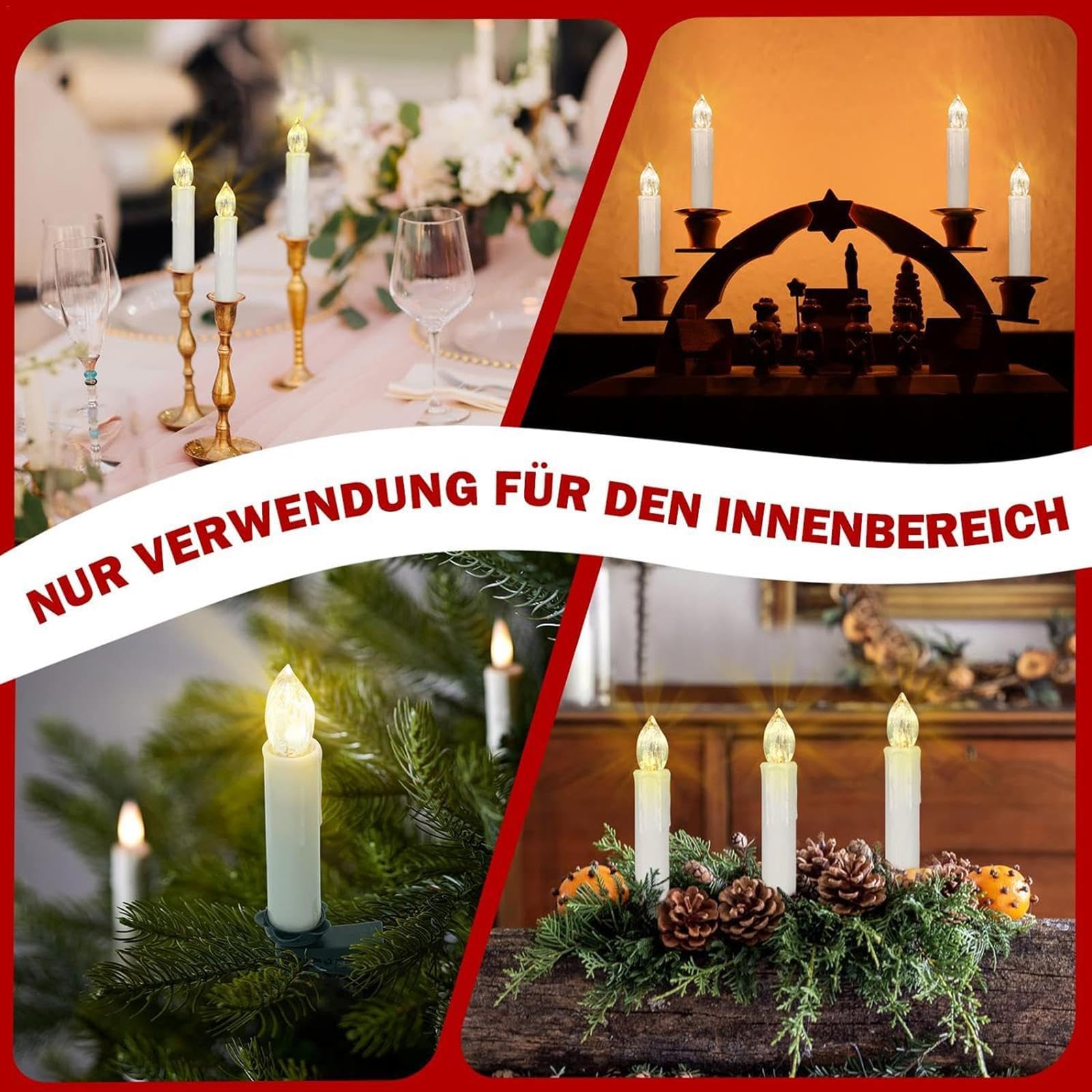 Candele a LED, candele senza fiamma, candele di Natale senza fiamma, candele a LED senza fiamma, candele a batteria con timer e telecomando per matrimonio