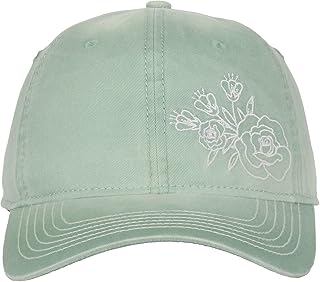 Women's Flower Embroidered Mom Cap - Buy now