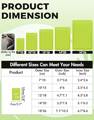 Miniatura 2 de Paquete de 100 bolsas de embalaje resellables de doble cara para pequeñas empresas, a prueba de olores, para el almacenamiento de alimentos, bolsas