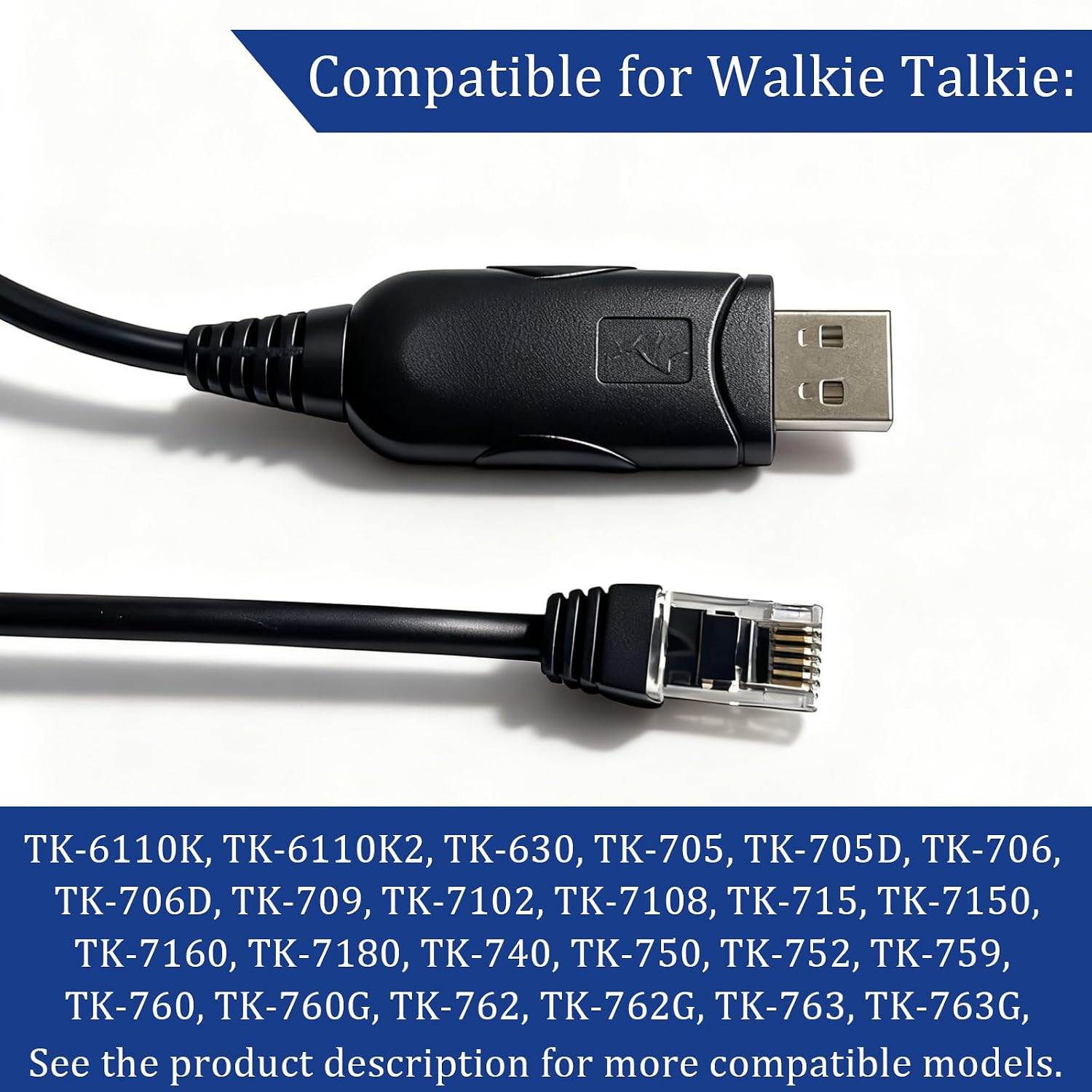 KPG-4 USB Programming Cable for Kenwood Radio TM-271 TK-6110K TK-630 TK-705 TK-705D TK-706 6 Pin