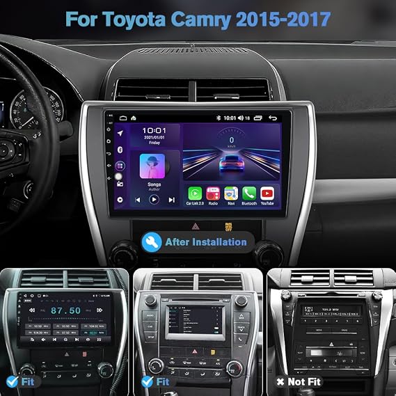 4Core 64G ROM Car Radio for Toyota Camry 2015-2017 10.1'Touchscreen Carplay