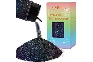 HTVRONT Holographic Fine Black Glitter: Add Shimmer to Your Creations