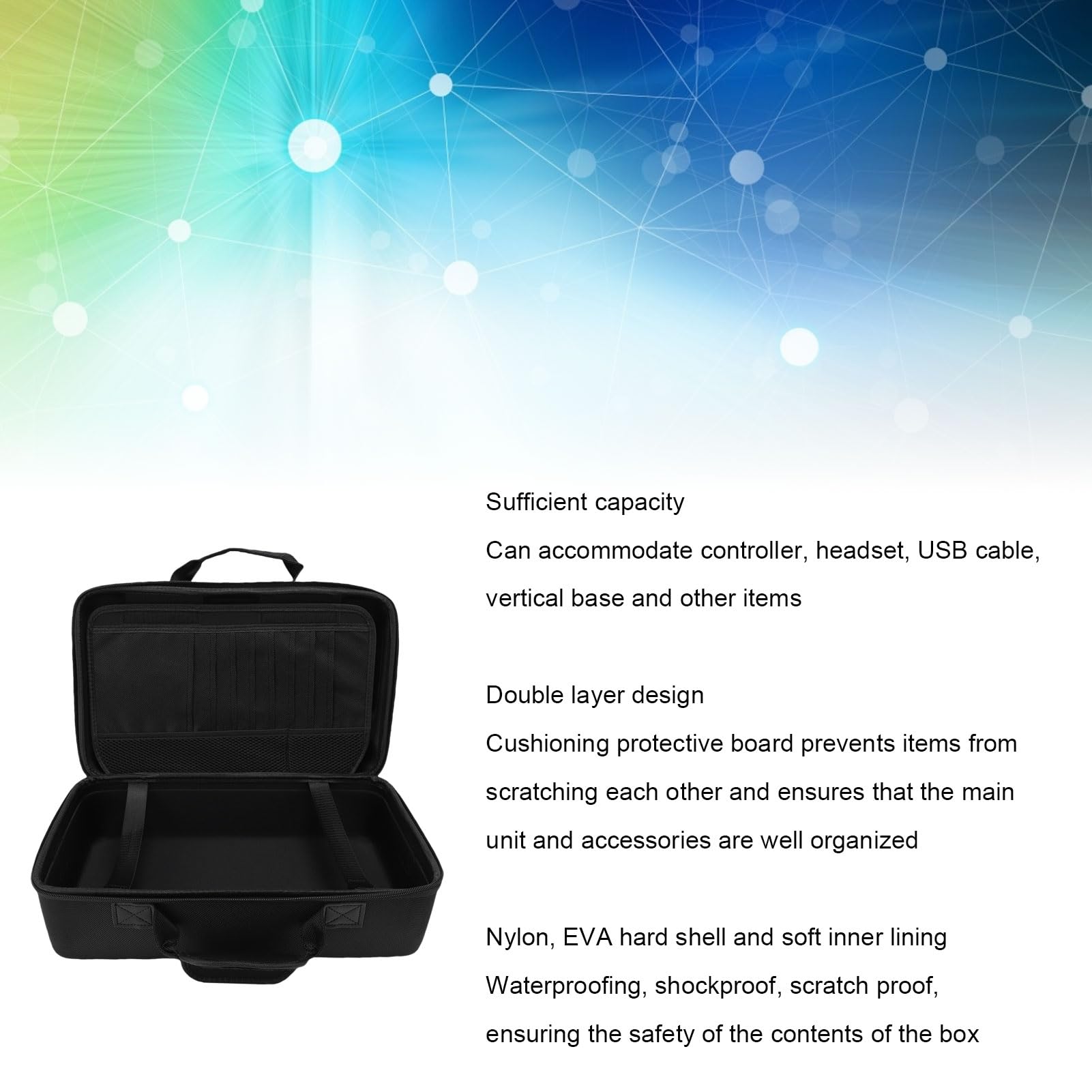 Fabater Casella di Trasporto con Scatole di Console Dura, Memoria con Grande capacità per il Controller e Accessori, Impermeabile (BLACK)
