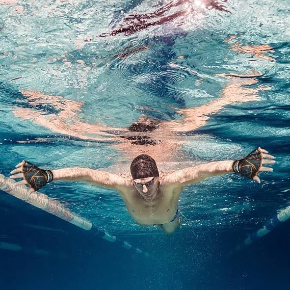Swim Paddles for Hand, Swimming Training Hand Paddles with Adjustable Straps, Swim Diving Training Hand Paddle for Men Women Children