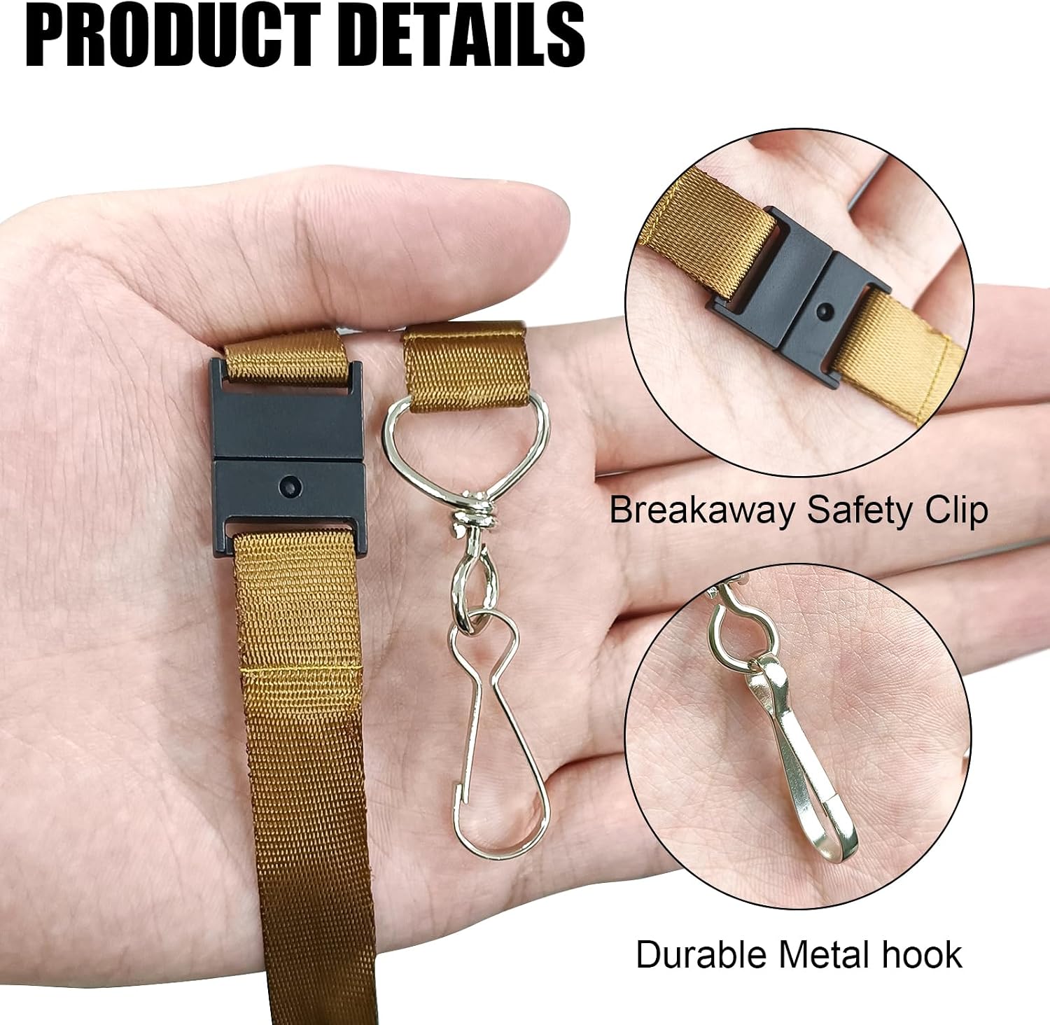 DE 25/50Pack Breakaway Lanyards for Id Badges,Teacher Lanyard with J-Hook Bulk Flat Lanyards for Name tag ID Badge Holder