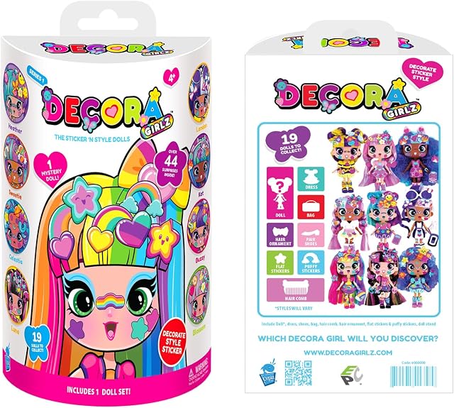 Decora Girlz 5" Poupées à collectionner: Express & Décorer - Pack Mystère avec 8 Surprises, une sélection aléatoire