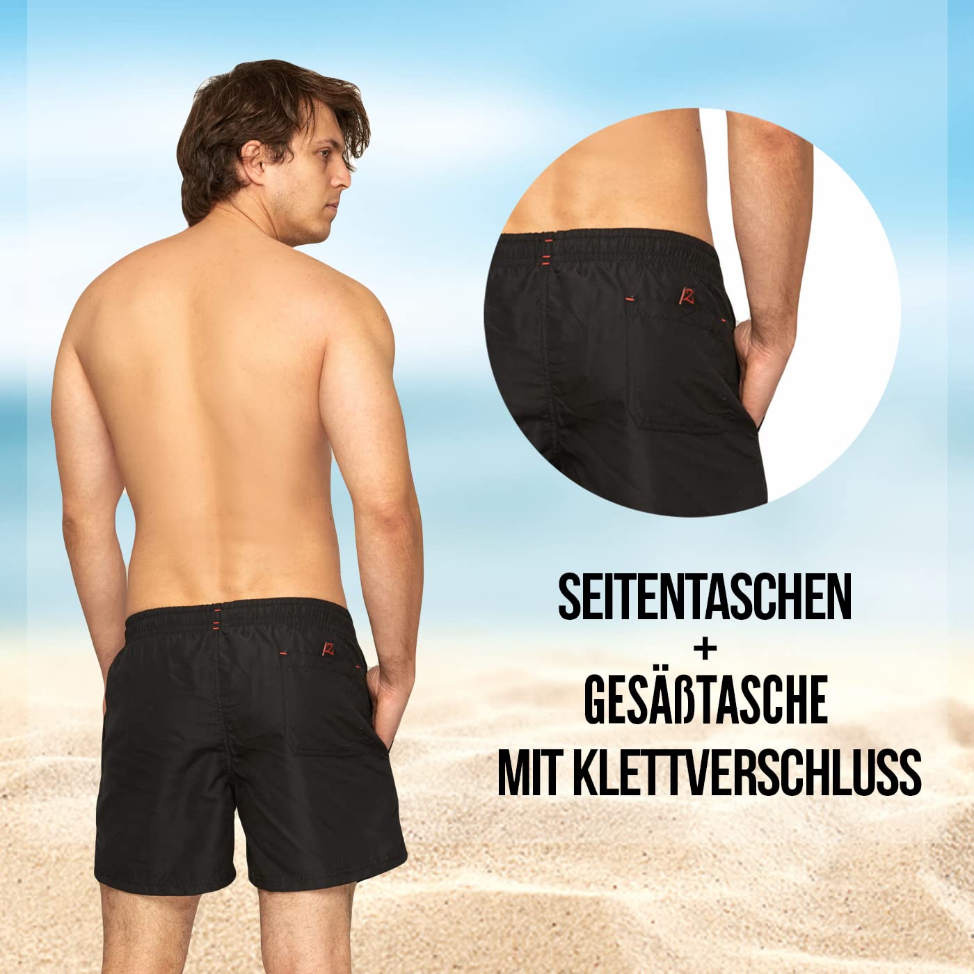 Zagano Badehose Herren Schnelltrocknend Badeshorts Männer Jungen Schwimmhose Boardshorts für Männer Sporthose kurz, Badehose Herren lang S-6XL, Hergestellt in der EU