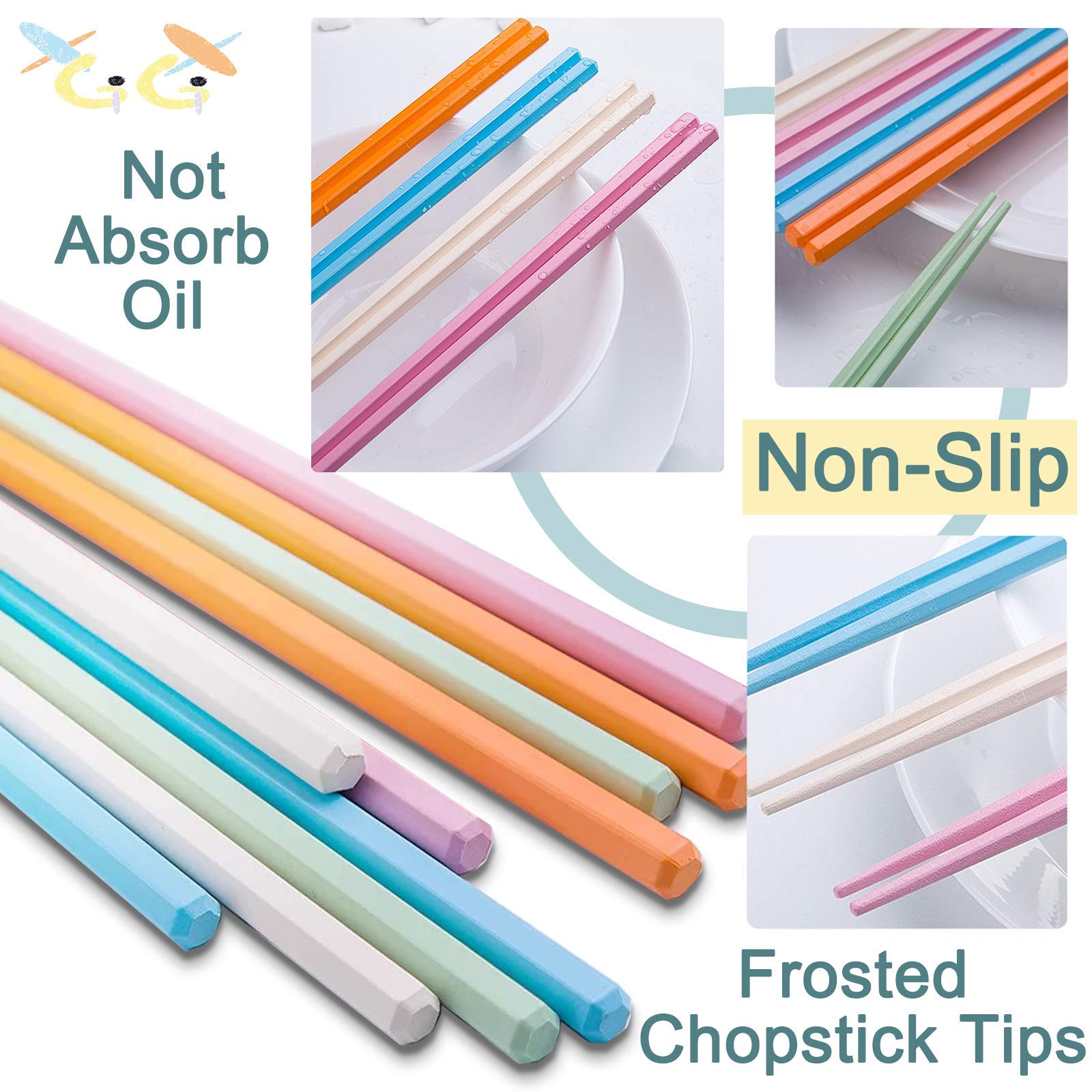 Lot De 10 Paires De Baguettes Réutilisables En Fibre De Verre, Antidérapantes, Passent Au Lave-vaisselle, Pour La Cuisine Japonaise De Style Chinois (24,1 Cm, Fleur De Cerisier Noire