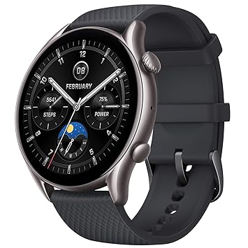 Amazfit GTR 4 New Smart Watch with 1.45” AMOLED Display, Bluetooth Calls, Zepp Aura, Heart Rate, Sleep, Stress, SpO2 Monitoring, Sports Watch with 150+ Sports Modes, GPS, Music Control, Alexa Built-in(Galaxy Black) - image, photos