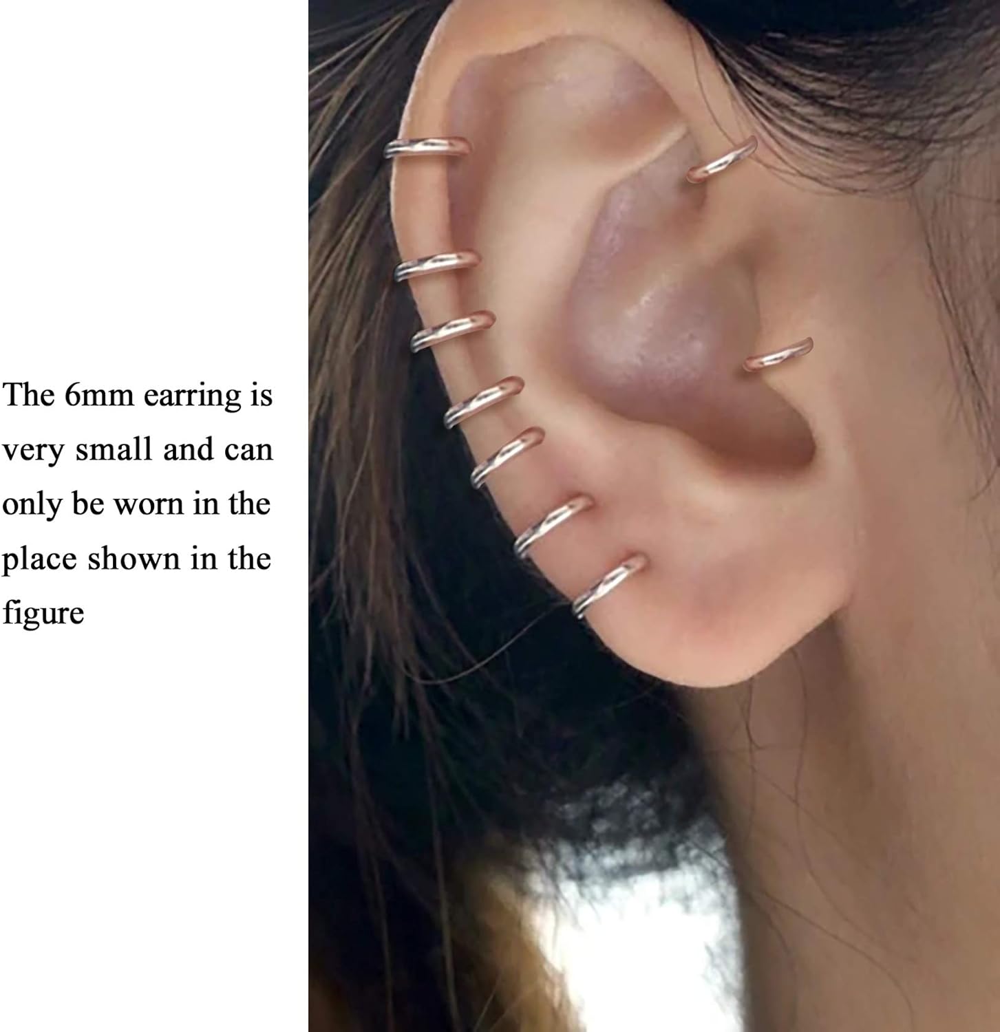 925 Sterling Silver Small Hoop Earrings Set - 14K White Gold Plated Silver Hoop Earrings | Tiny Endless Huggie Hoop Earring Cartilage Earrings for Women - Image 5