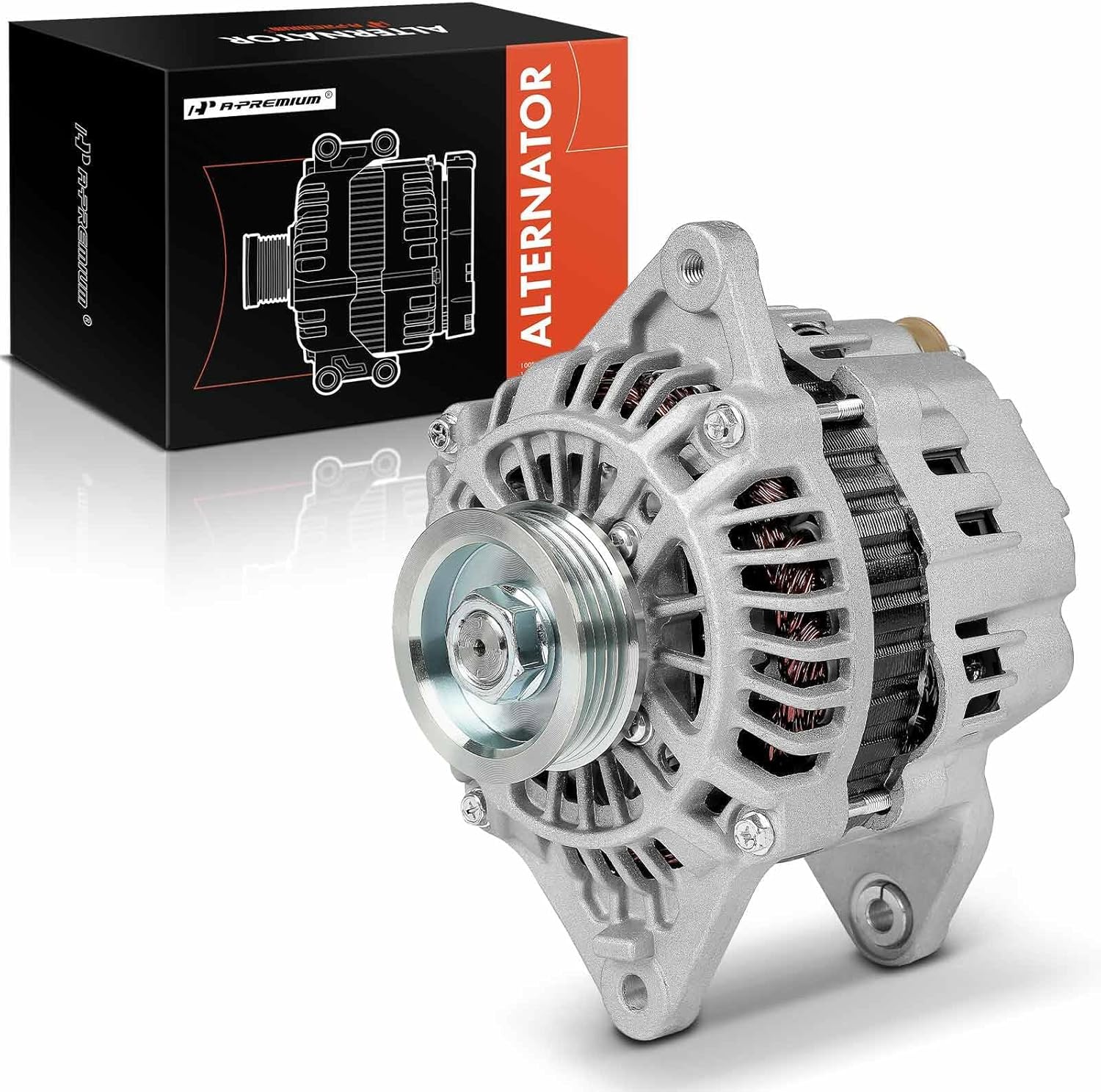 A-Premium Alternator Compatible with Mitsubishi Eclipse 1995-1999, Galant 1996-1998, Expo 1995 & Eagle Summit 1995-1996, Talon 1995-1998, 2.0L 2.4L, 12V 75/90A 4-Groove Pulley CW, Replace# MD310997