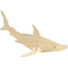 Quay Hammer-Head Shark Wooden Construction Kit FSC - Ages 7+ Includes 2 Pre-Cut Wood Sheets, Instruction Sheet, Sandpaper - H19cm x L31cm x W14cm