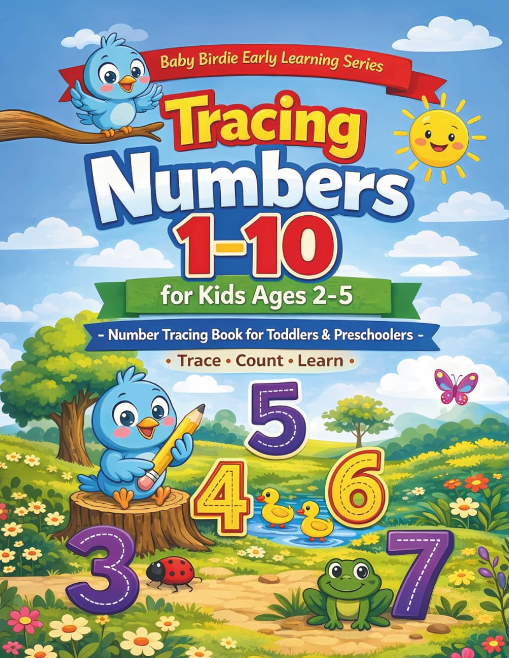 Tracing Numbers 1-10 for Kids Ages 2-5 - Trace, Count, and Learn: Baby Birdie Early Learning Series