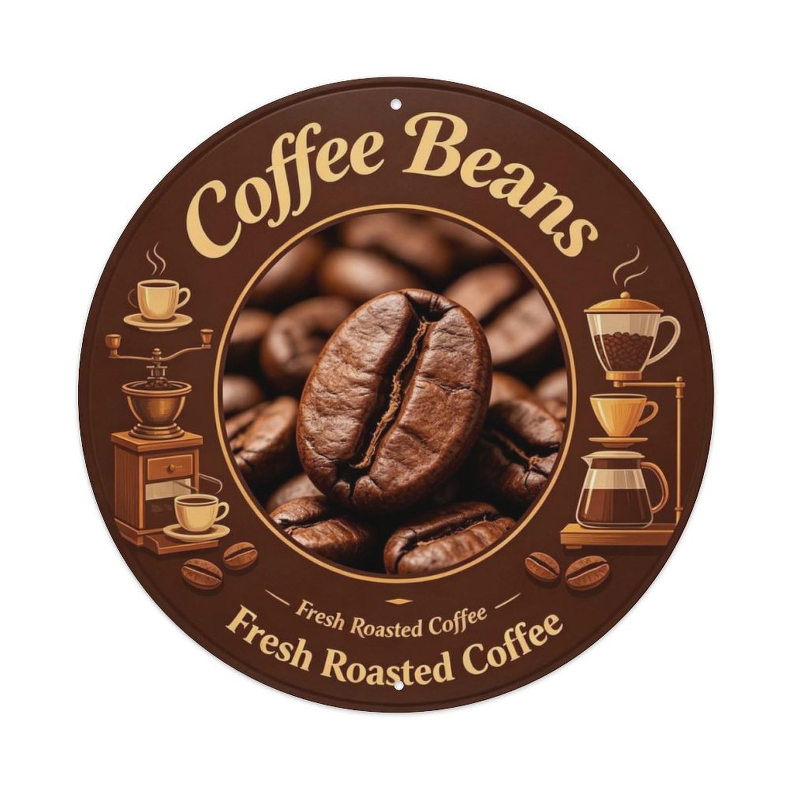 Fresh Roasted Coffee Metal Tin Sign Plaque