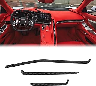 Fancemot Real Carbon Fiber AC Air Vent Trim Compatible with Corvette C8 2020-2025, Interior Decor Sticker Accessories